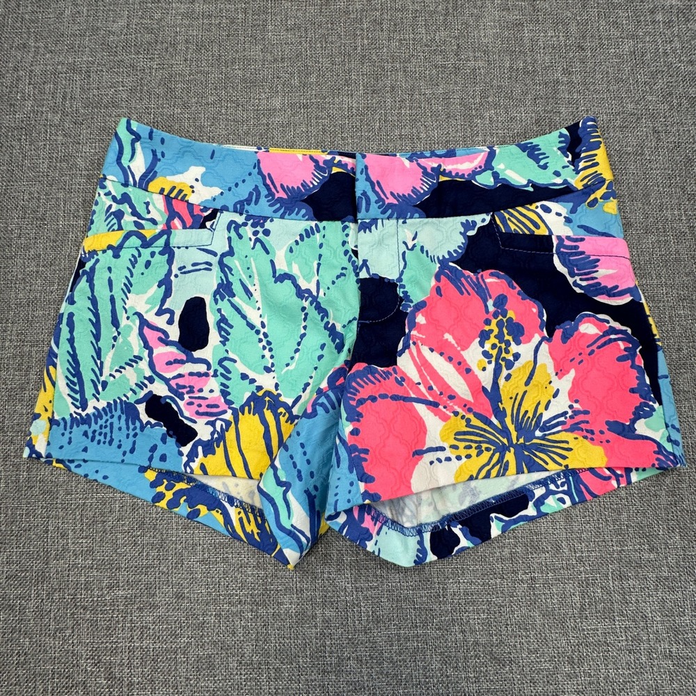 Lilly Pulitzer Big Flirt Ellie Shorts Womens Size 00 Floral Tropical Resortwear